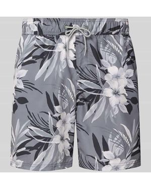 Blend Badehose im Allover-Look Modell 'REINOLD' - Grau