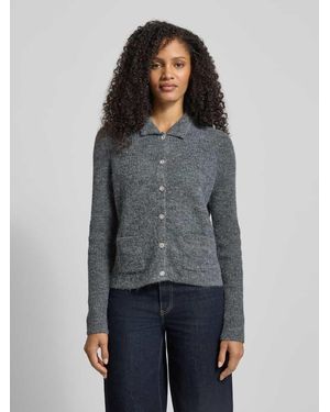 Christian Berg Women Strickjacke mit Umlegekragen und Knopfleiste