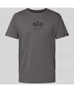 Alpha Industries T-Shirt mit Label-Print - Grau