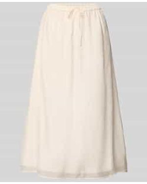 Opus Midirok Met Elastische Tailleband Model 'Ronna Flow' - Naturel