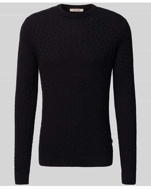 Only & Sons Regular Fit Strickpullover mit Strukturmuster Modell 'KALLE' - Blau