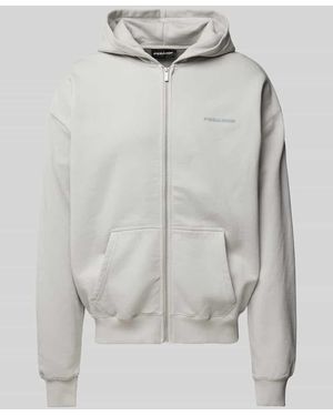 PEGADOR Oversized Sweatjacke Mit Label-Print - Grau