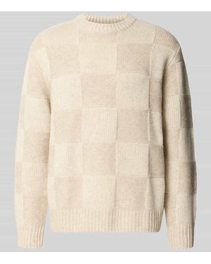 Les Deux Strickpullover mit geripptem Rundhalsausschnitt - Natur