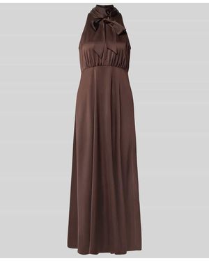Y.A.S Maxikleid aus Satin Modell 'Thea' - Braun
