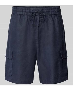 Gabba Bermuda Aus Leinen Mit Elastischem Bund Modell 'Azore' - Blau
