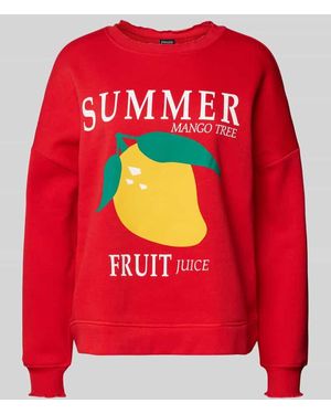 Pieces Oversized Sweatshirt aus Baumwoll-Mix Modell 'MALIAH' - Rot