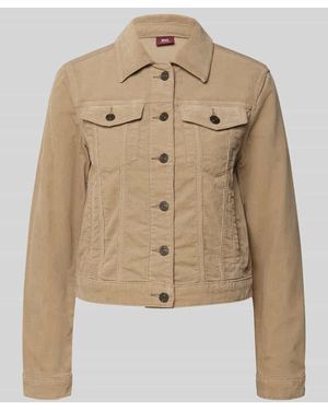 M·a·c Regular Fit Jeansjacke aus Baumwoll-Mix - Natur