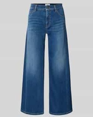 Cambio Korte Jeans Met Wijde Pijpen - Blauw