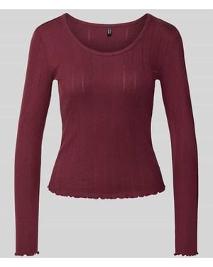 ONLY Slim Fit Langarmshirt mit Baumwoll-Anteil Modell 'TENNA' - Rot