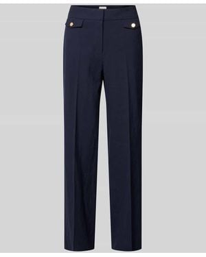Seductive Straight Fit Leinenhose mit Viskose-Anteil Modell 'Alara' - Blau