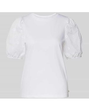 Tom Tailor Regular Fit T-Shirt mit Puffärmeln - Weiß