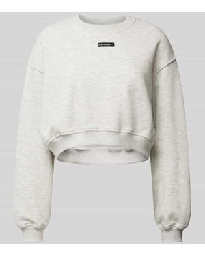Karo Kauer Cropped Sweatshirt Mit Label-Patch - Grau