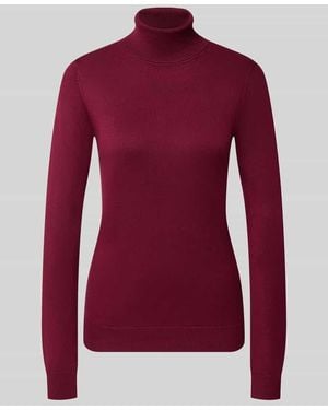 Ichi Slim Fit Strickpullover aus Viskose-Mix Modell 'IHLULS' - Rot