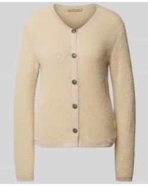 Smith & Soul Gebreide Cardigan Met Ronde Hals - Naturel
