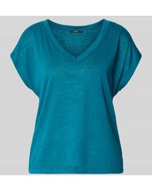 Zero T-Shirt aus Viskose-Mix mit V-Ausschnitt - Blau
