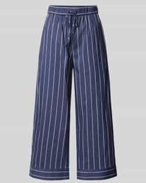 Joop! Wide Leg Stoffen Broek Met Tunnelkoord - Blauw