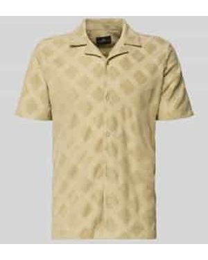 Fynch-Hatton Slim Fit Poloshirt Met Structuurpatroon - Naturel