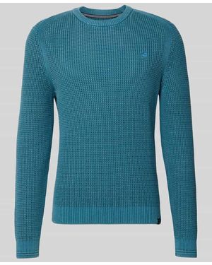 Lerros Regular Fit Pullover in Strick-Optik - Blau