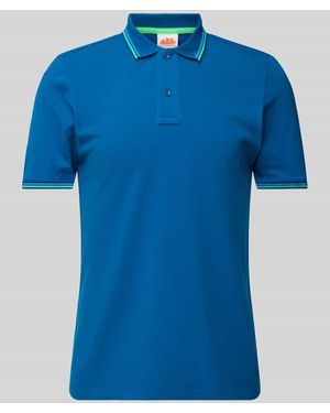 Sundek Poloshirt mit kurzer Knopfleiste Modell 'Brice' - Blau