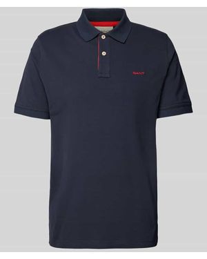 GANT Regular Fit Poloshirt Mit Label-Stitching - Blau