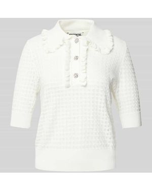 Essentiel Antwerp Strickshirt Mit Lochmuster Modell 'Hemirates' - Weiß