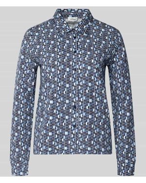 S.oliver Relaxed Fit Blusenshirt aus Baumwoll-Mix - Blau
