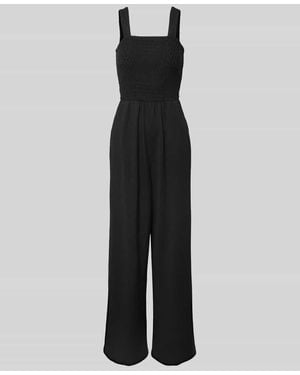 ONLY Regular Fit Jumpsuit mit gesmoktem Rumpf Modell 'ELISE' - Schwarz
