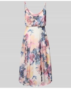 Jake*s Cocktailkleid mit Wasserfall-Ausschnitt - Weiß