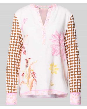 Herzen's Relaxed Fit Tunika-Bluse aus Seiden-Mix - Pink