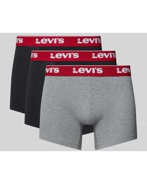 Levi's Trunks mit Label-Bund im 3er-Pack - Grau