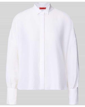 MAX&Co. Regular Fit Langarmbluse aus Lyocell-Mix Modell 'ADESSO' - Weiß