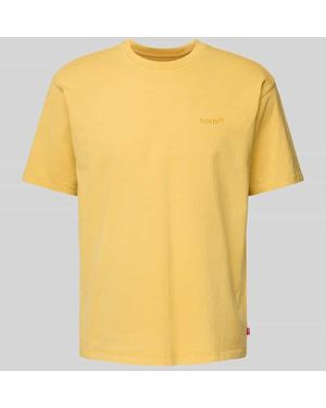 Levi's T-Shirt mit Label-Stitching - Gelb