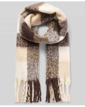 Knowledge Cotton Schal mit Fransen - Mehrfarbig