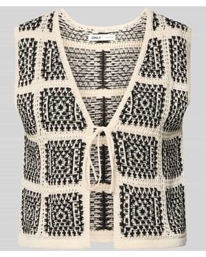 ONLY Regular Fit Weste aus Baumwoll-Mix Modell 'LOA' - Weiß