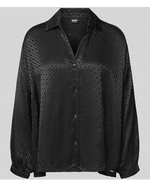 BOSS Regular Fit Pyjama aus reiner Viskose Modell 'B Monogram_Shirt' - Schwarz