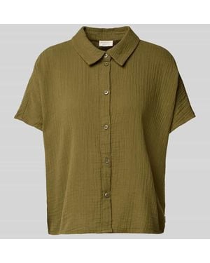 Tom Tailor Boxy Fit Bluse aus reiner Baumwolle - Grün
