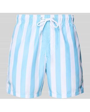 Shiwi Regular Fit Badehose mit Label-Patch - Blau