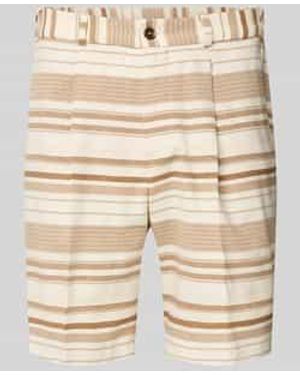 Zuitable Short Met Structuurpatroon En Steekzakken Model 'Pino' - Naturel