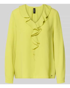 Marc Cain Relaxed Fit Bluse mit Rüschenbesatz - Gelb