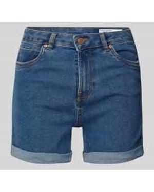 Vero Moda Regular Fit Korte Broek Van Katoenmix - Blauw