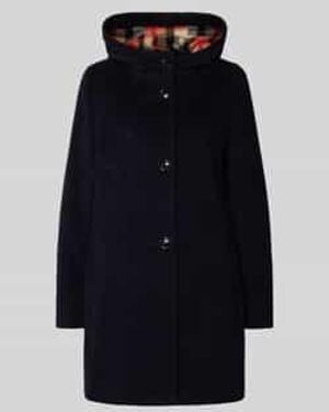 GIL BRET Regular Fit Lange Jas Van Wolmix Met Kasjmier - Blauw