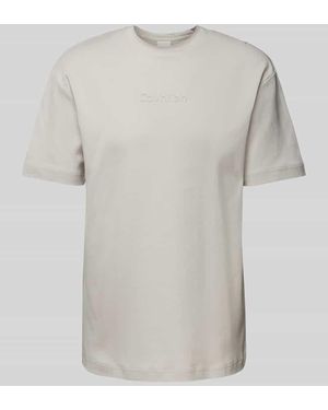 Calvin Klein T-Shirt mit Label-Detail Modell 'TECH INTERLOCK' - Grau