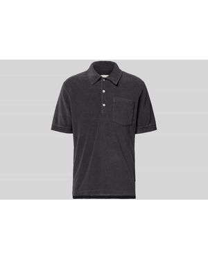 Closed Regular Fit Poloshirt aus Baumwoll-Mix - Blau
