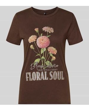 ONLY Regular Fit T-Shirt aus reiner Baumwolle 'ONLLUCY' - Braun