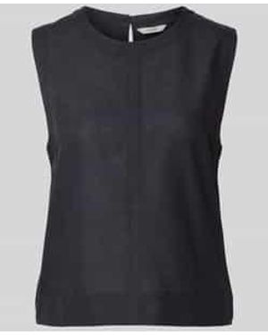 Mbym Regular Fit Blousetop Met Ronde Hals - Zwart