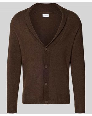 Lindbergh Strickjacke mit Knopfleiste - Braun