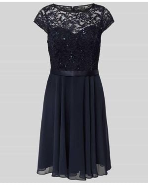 Jake*s Cocktailkleid mit Häkelspitze - Blau