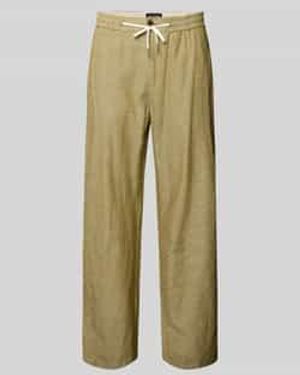 Scotch & Soda Broek Met Linnen En Franse Steekzakken - Groen