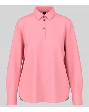 Marc Cain Regular Fit Longline Hemdbluse mit Zierknöpfen - Pink