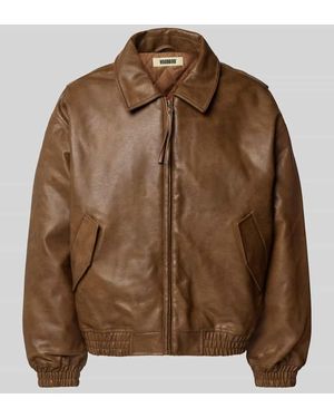 Woodbird Jacke in Leder-Optik Modell 'Bao' - Braun